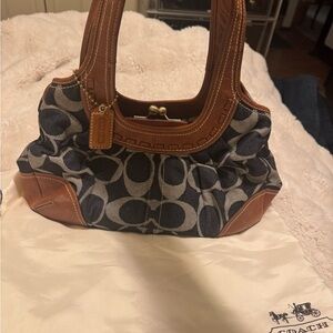 Coach Y2K kisslock denim shoulder bag